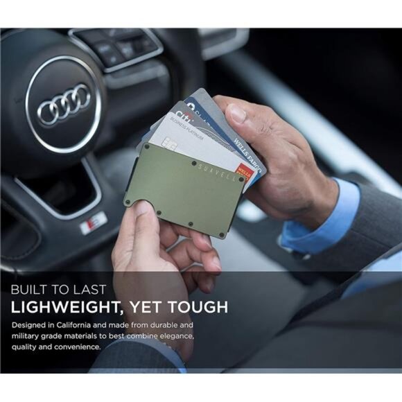 Slim Metal Wallet for Men Tactical Wallet RFID Blocking Card Holder w Money Clip - Picture 2 of 7
